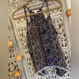 Open back paisley summer tank